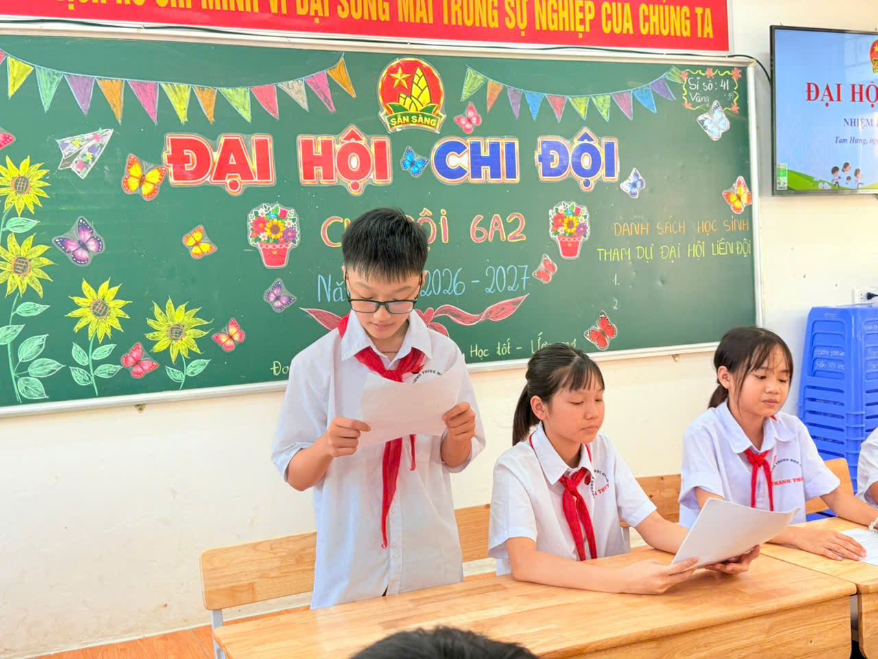 32 CHI ĐỘI THCS TAM HƯNG 2 ĐỒNG LOẠT TỔ CHỨC ĐẠI HỘI CHI ĐỘI NHIỆM KỲ 2026–2027